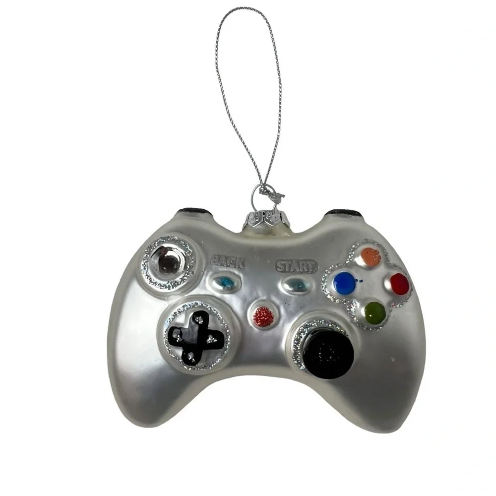 Retro Ornament Gamer Controller Video Game - Blown Glass Glitter Christmas Decor